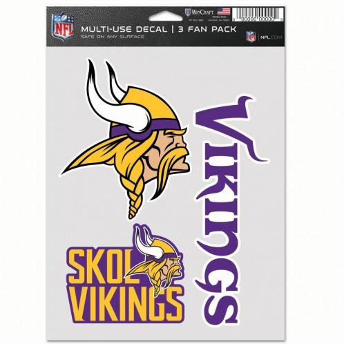 Minnesota Vikings Multi Use 3 Pack Fan Decals