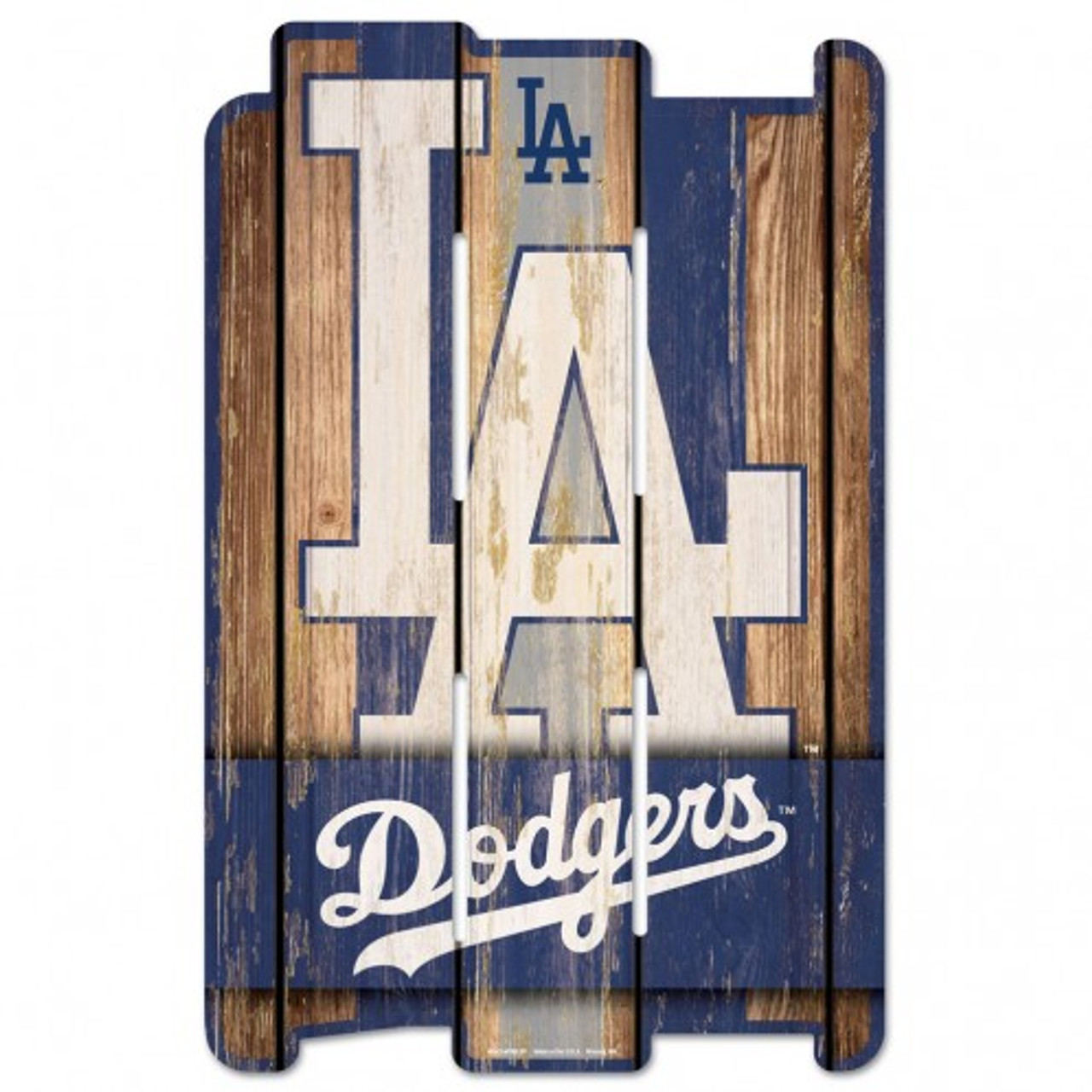 Los Angeles Dodgers Wood Fence Plank Sign 11x17"
