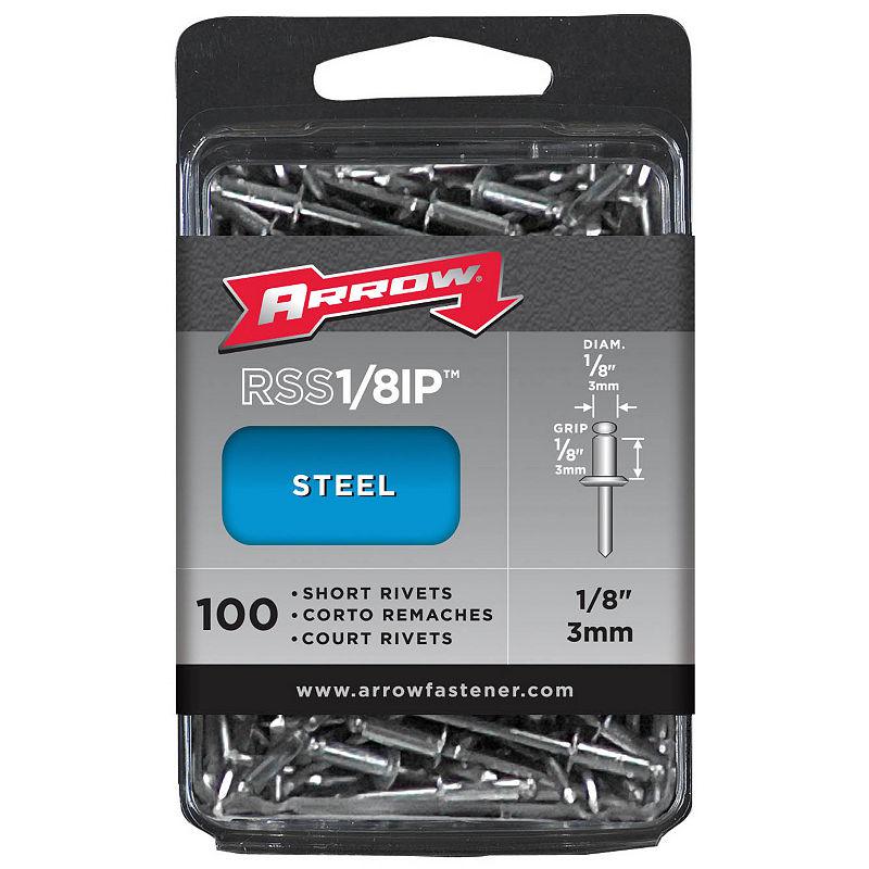 Arrow's Heavy Duty Short Steel 1/8 inch Rivets Industrial Pack