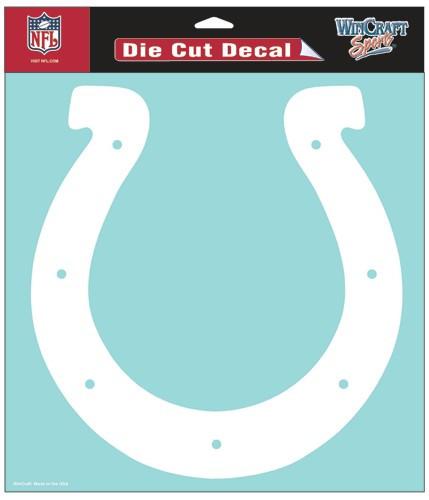 Indianapolis Colts White Perfect Cut Decal 8x8"