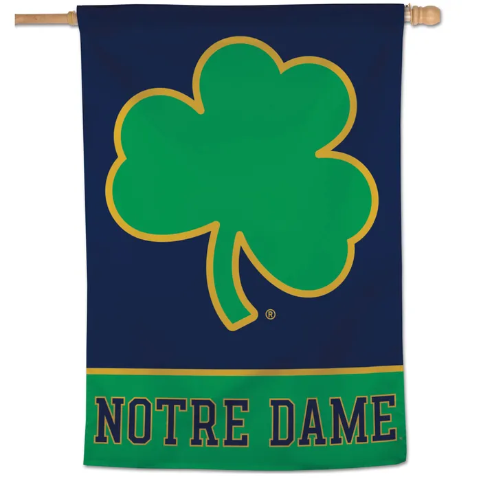 Notre Dame Fighting Irish Shamrock Logo Vertical House Flag 28x40"