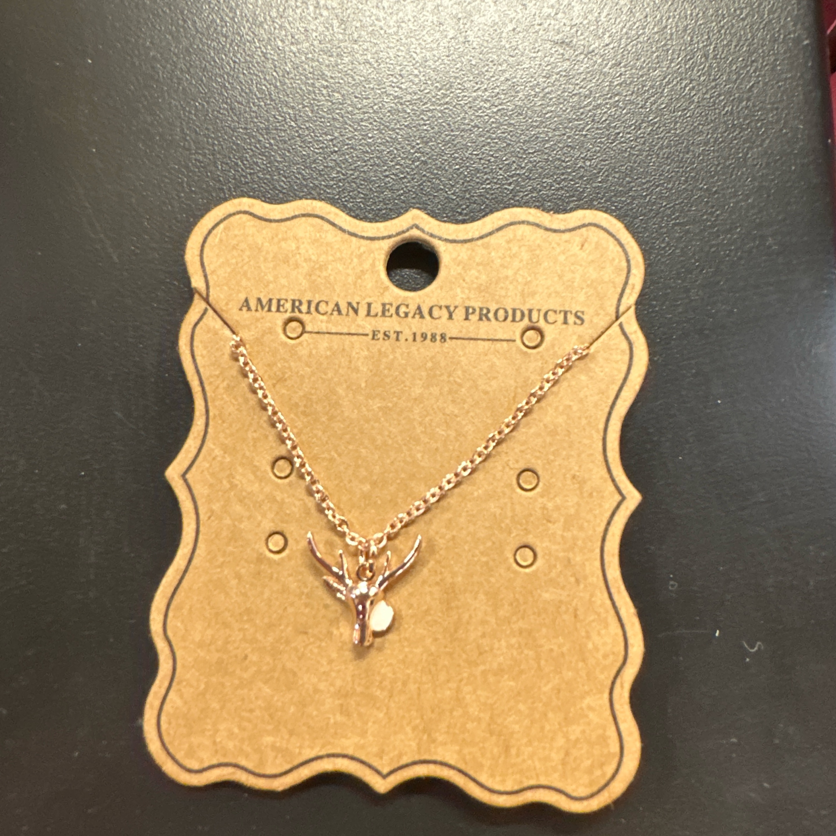 Elegant Stag Head Opalite RG necklace