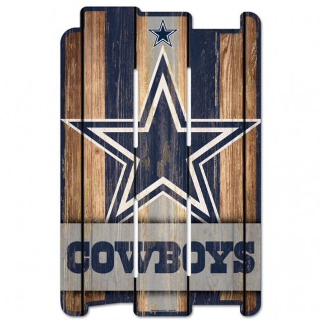 Dallas Cowboys Wood Fence Plank Sign 11x17"