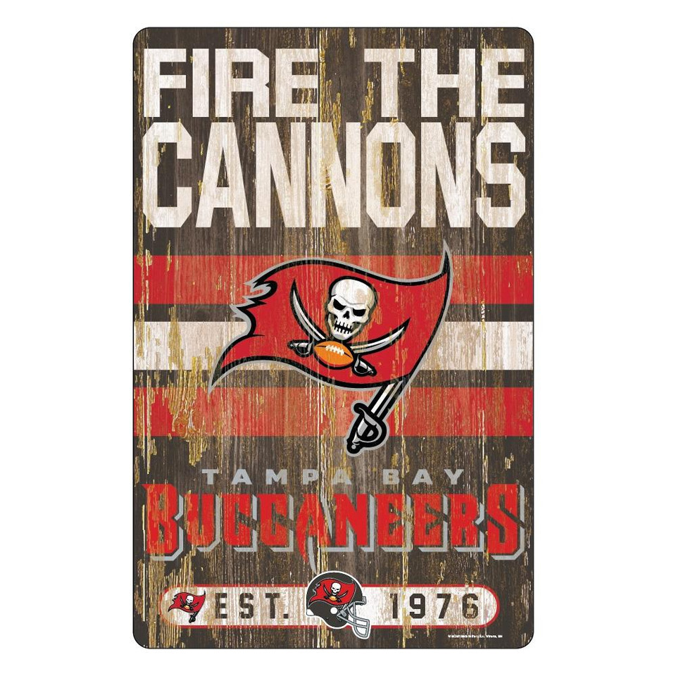 Tampa Bay Buccaneers Wood Slogan Sign 11x17"