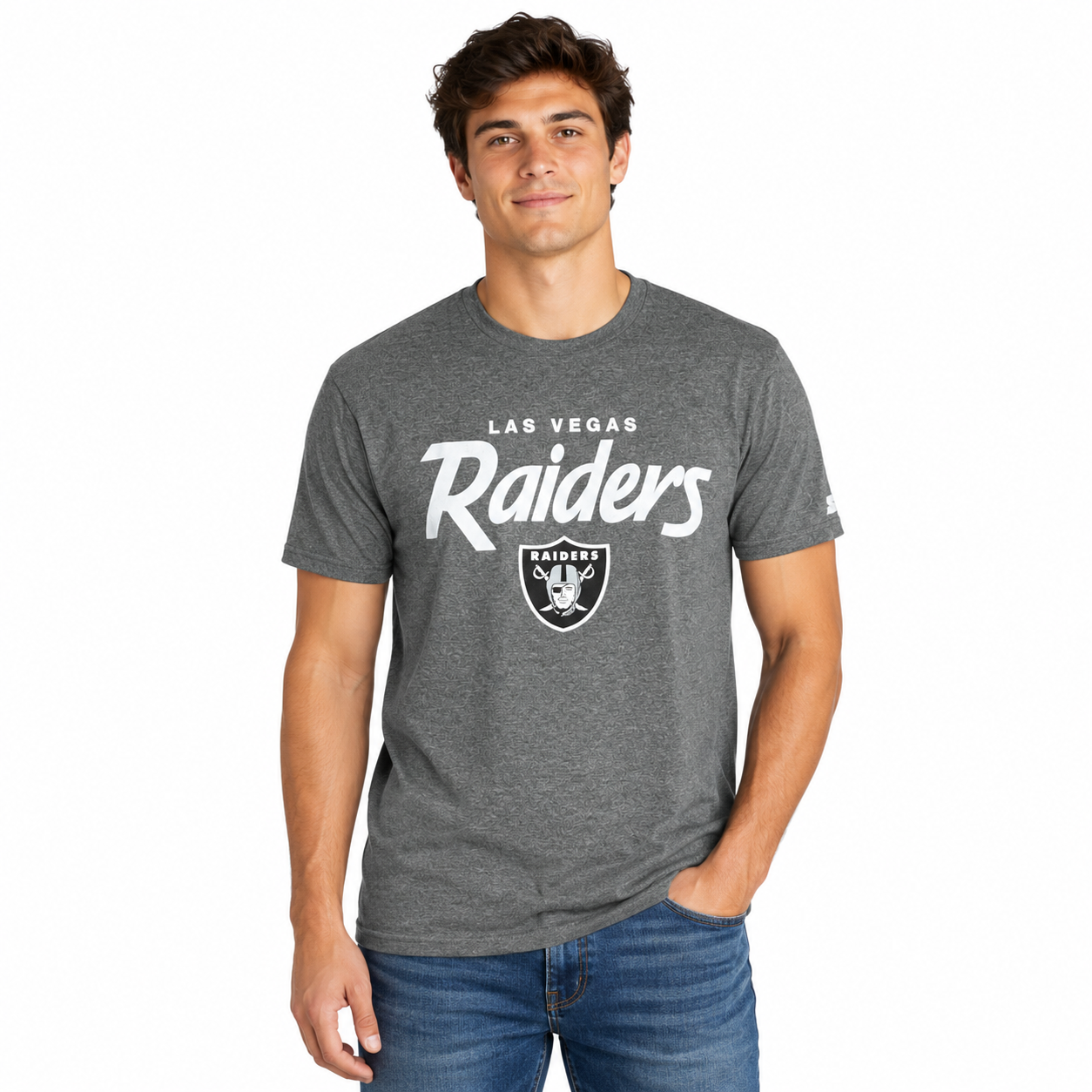 Las Vegas Raiders Charcoal Grey Starter Script Shirt