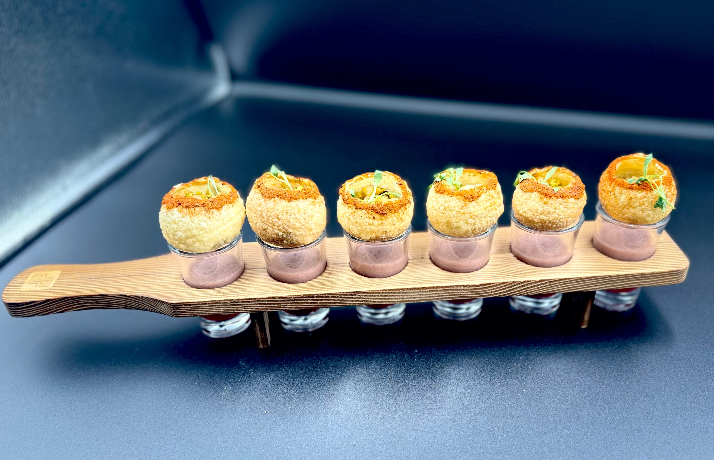 Edamame 'Panipuri' with 'Soul Curry'