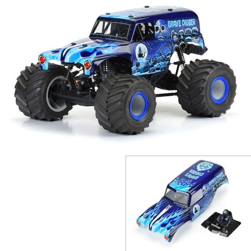 Pre Painted/Pre Cut Grave Digger Ice Blue Body For Losi LMT 359313