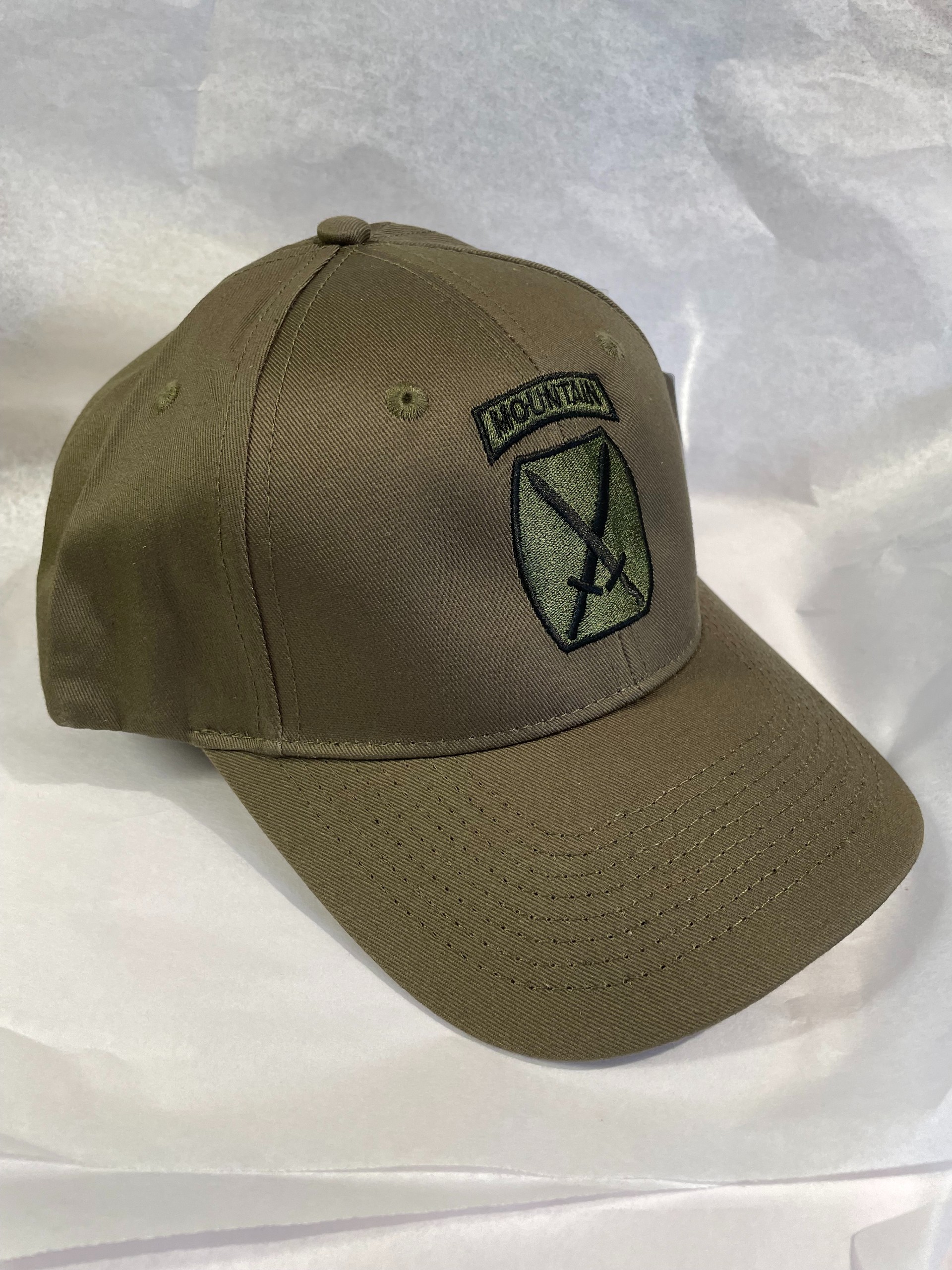 10th Mountain Division Green Embroidered Cap