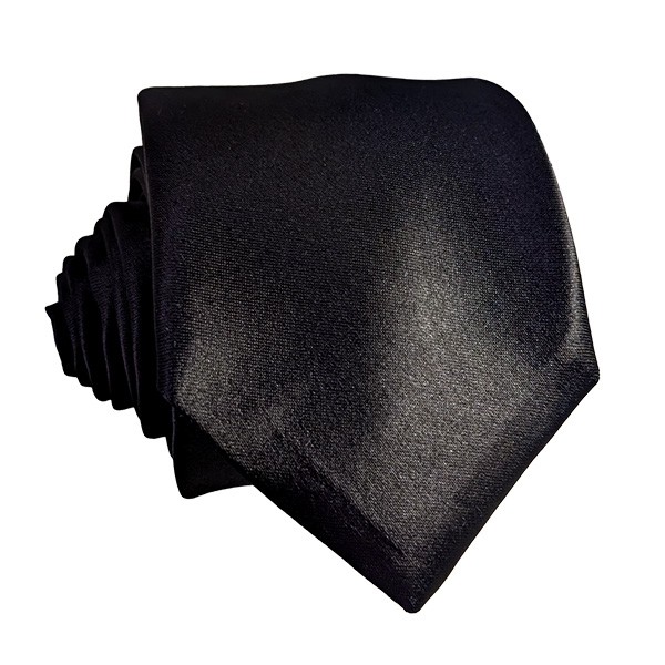 Solid Black Hidden Pocket Tie