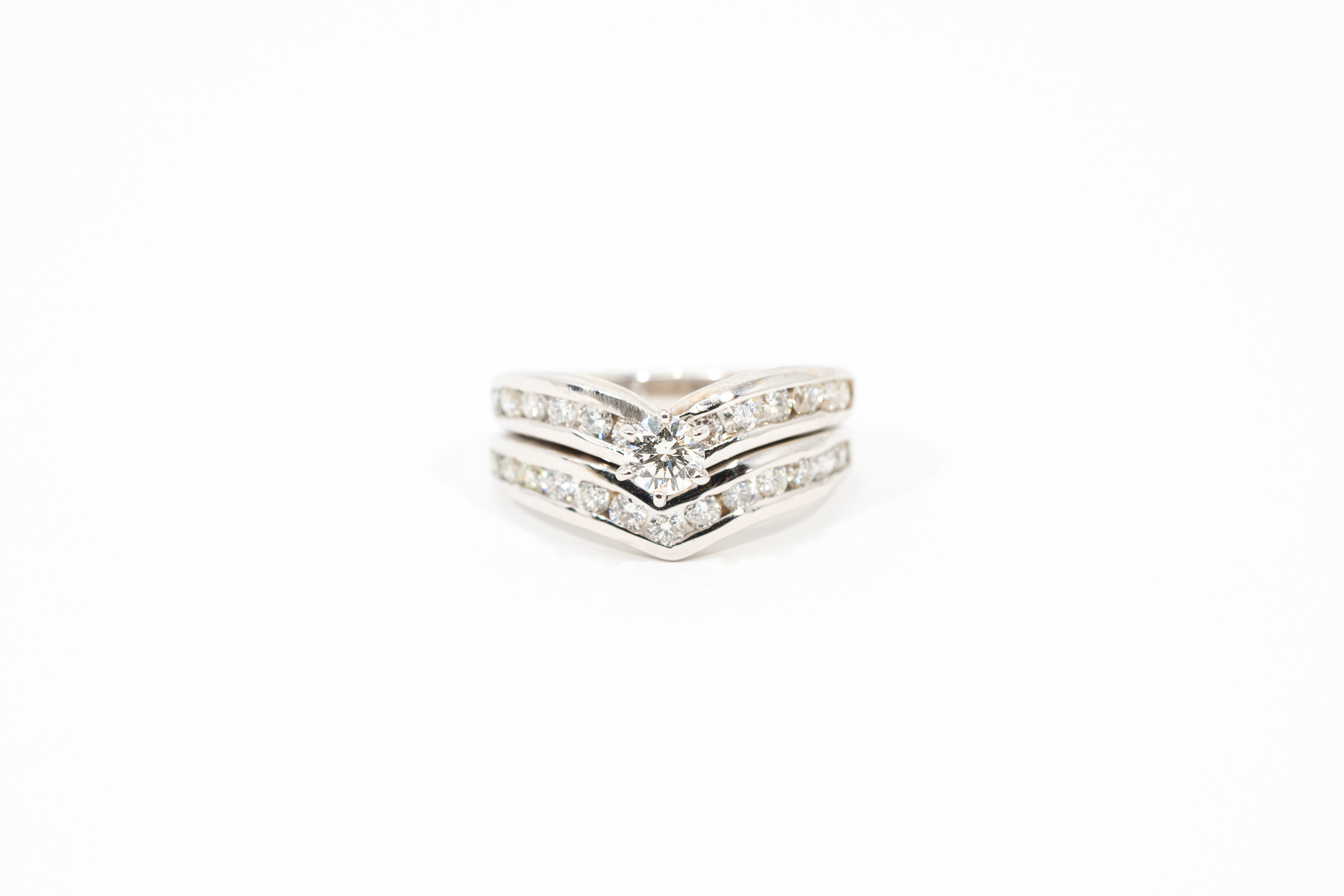 Always in Your Heart 14K White-Gold Wedding Set
