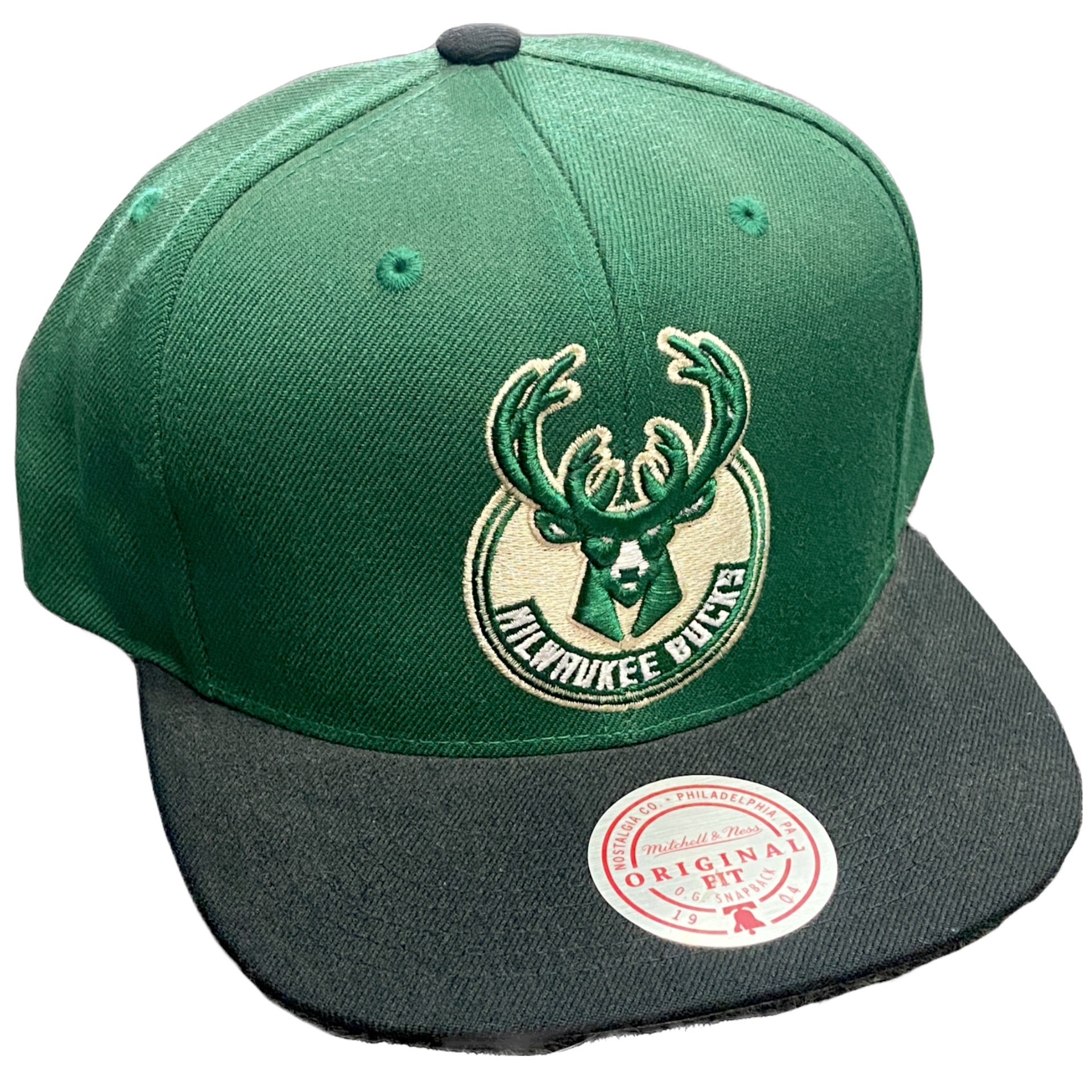 Milwaukee Bucks Green/Black Mitchell and Ness Snapback Hat