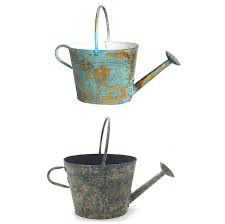 Oval Vintage Watering Can Planter, 13”