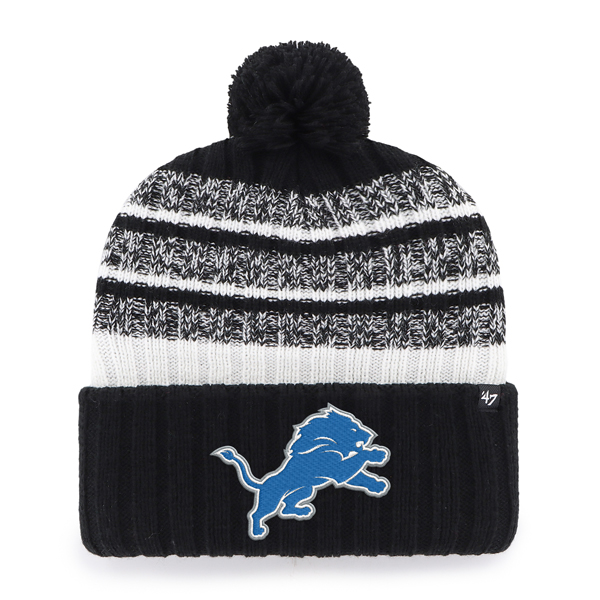 Detroit Lions Black Tavern '47 Brand Cuffed Pom Beanie