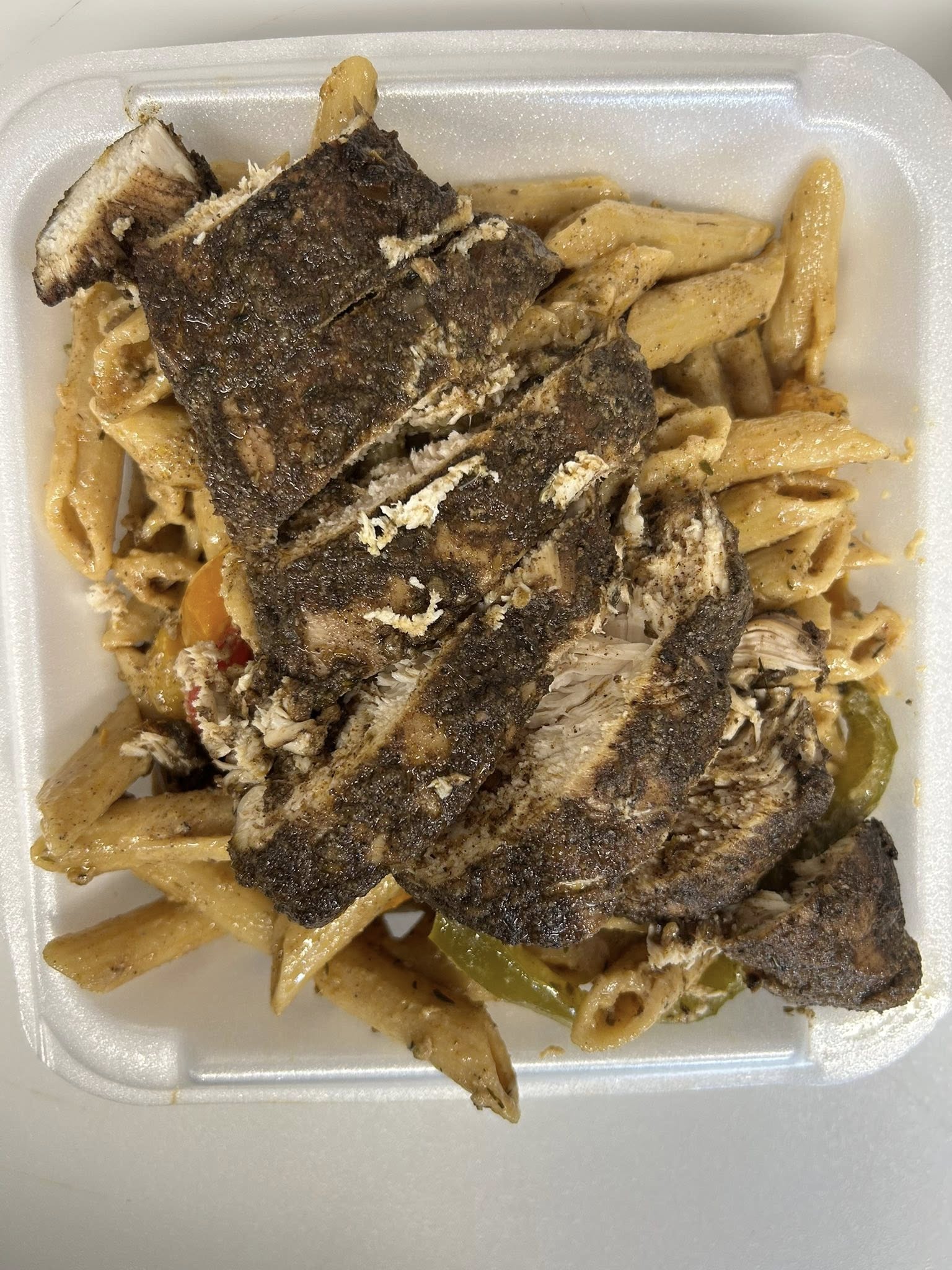 Jerk Chicken Rasta Pasta Bowl