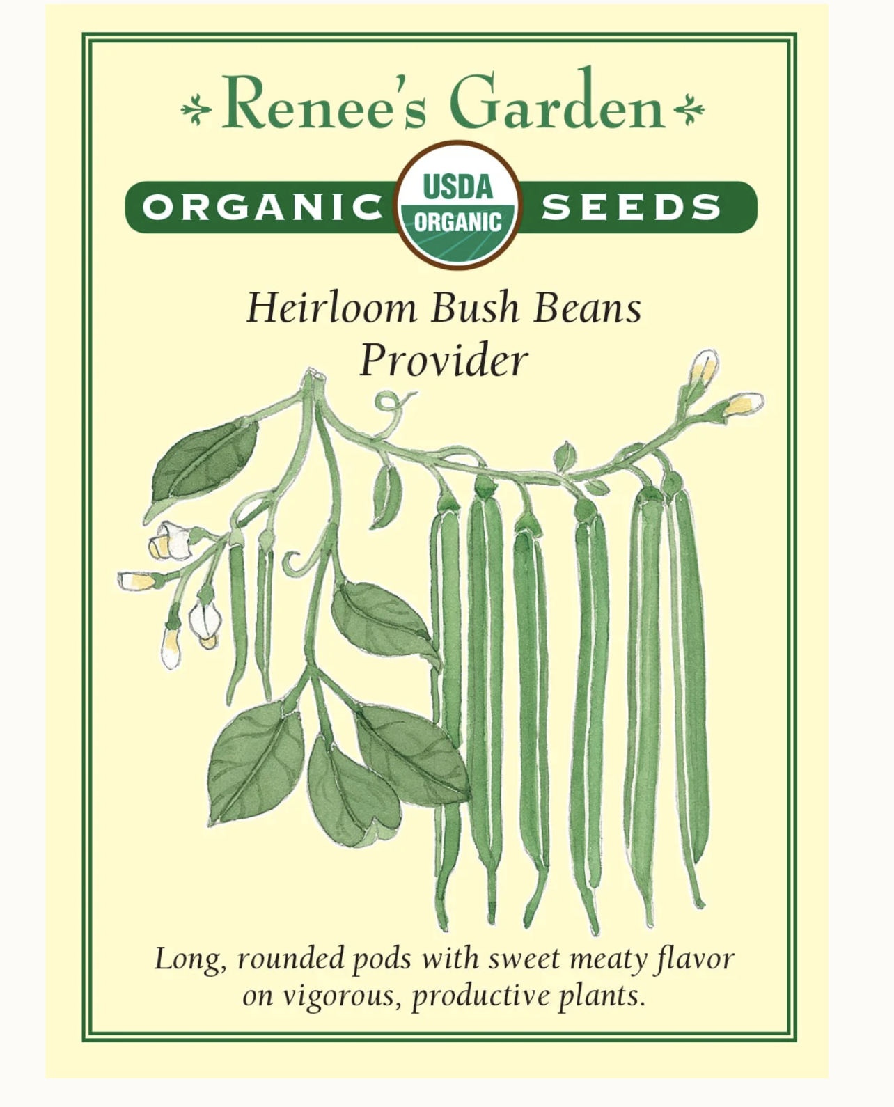 Renee's Garden | Heirloom Bush Beans Provider Organic