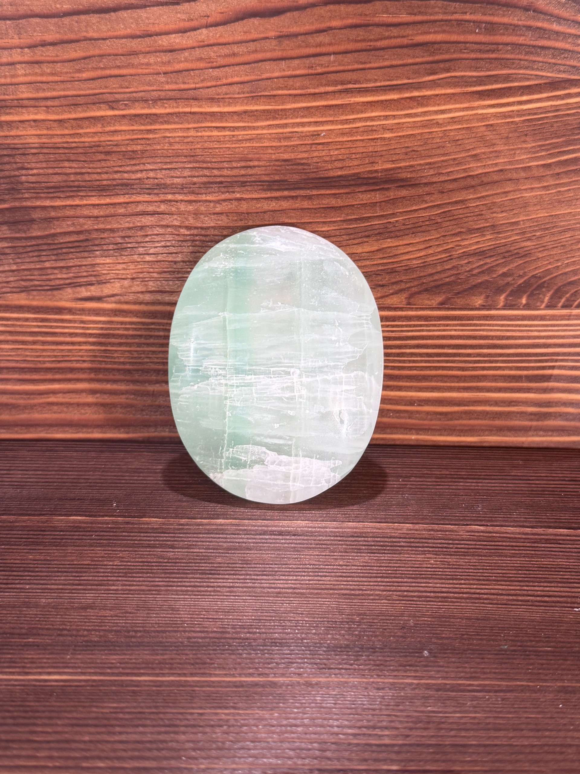 Pistachio Calcite Palm Stone