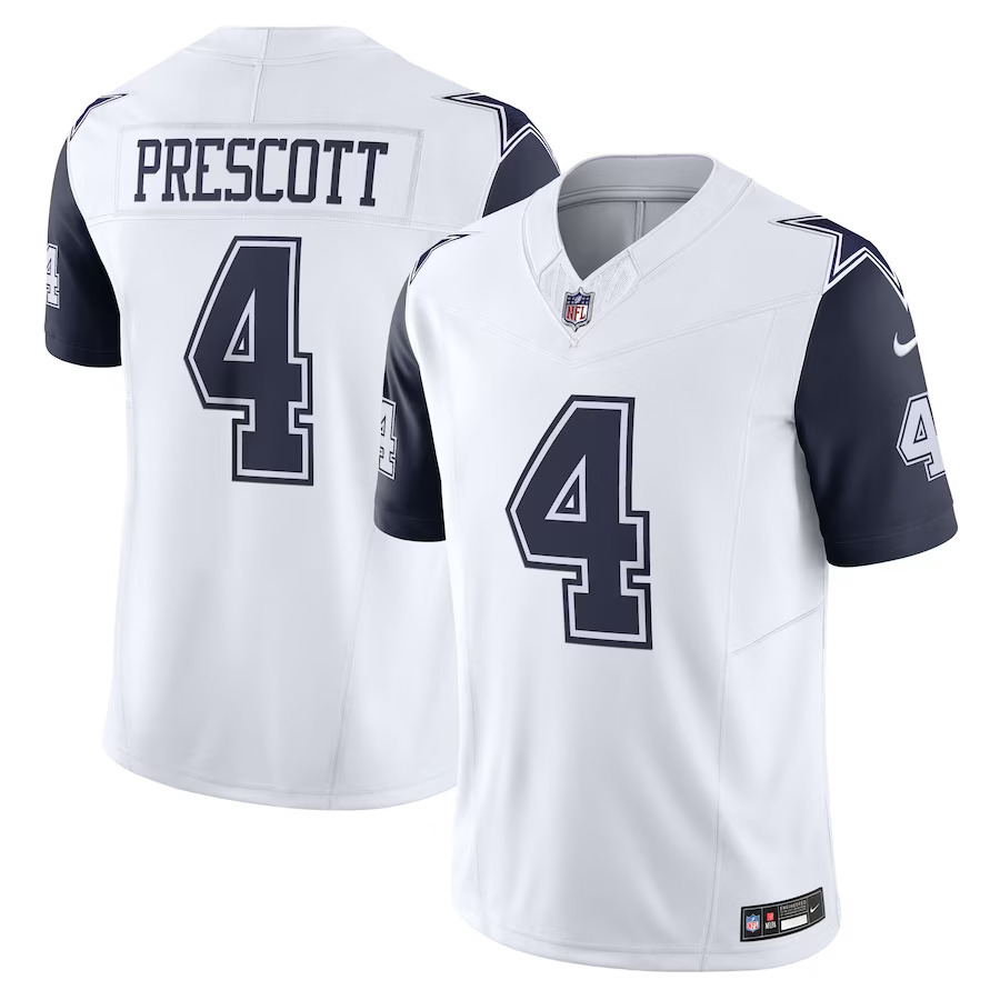 Dallas Cowboys Dak Prescott #4 White Alternate Nike Vapor Limited F.U.S.E Jersey