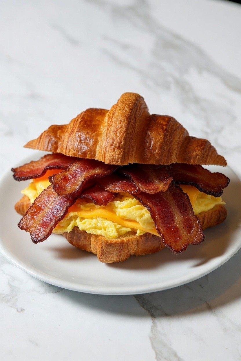 Croissant Breakfast Sandwich - Meat, Egg & Cheese