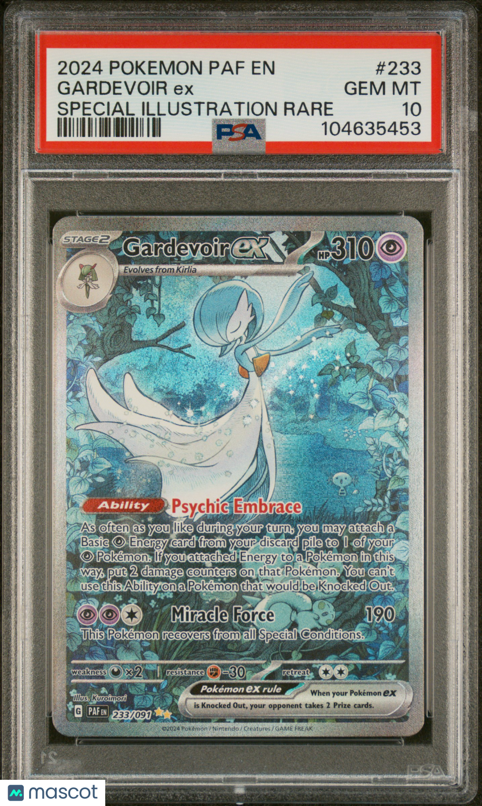 2024 Pokemon Paldean Fates Gardevoir EX Special Illustration Rare PSA 10 #233