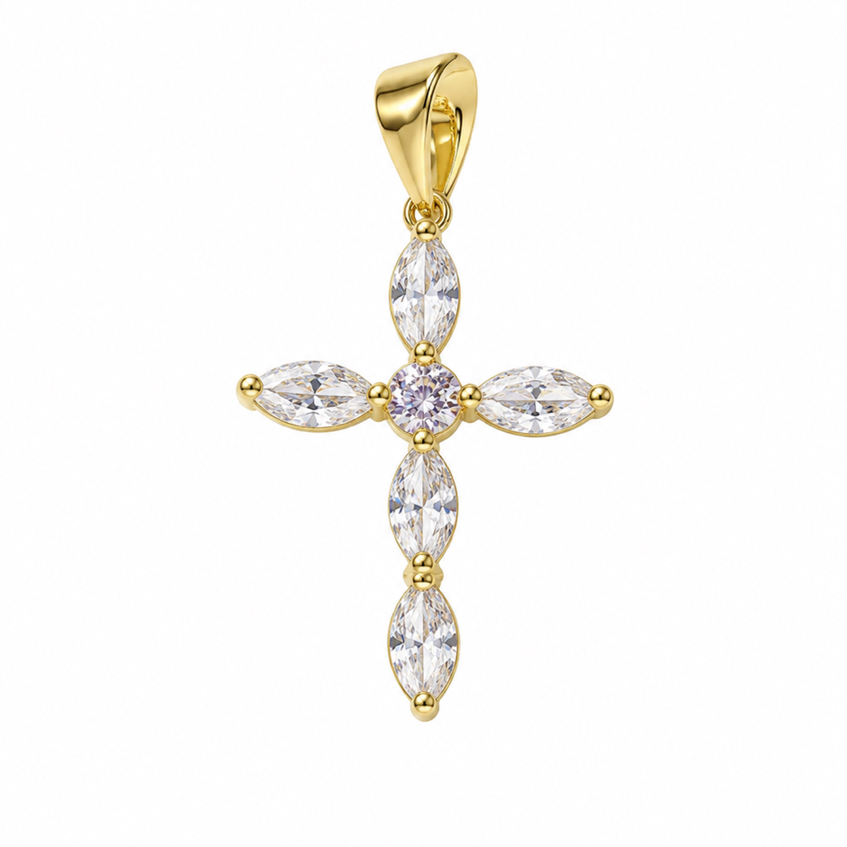 Cross Large Stone Pendant 