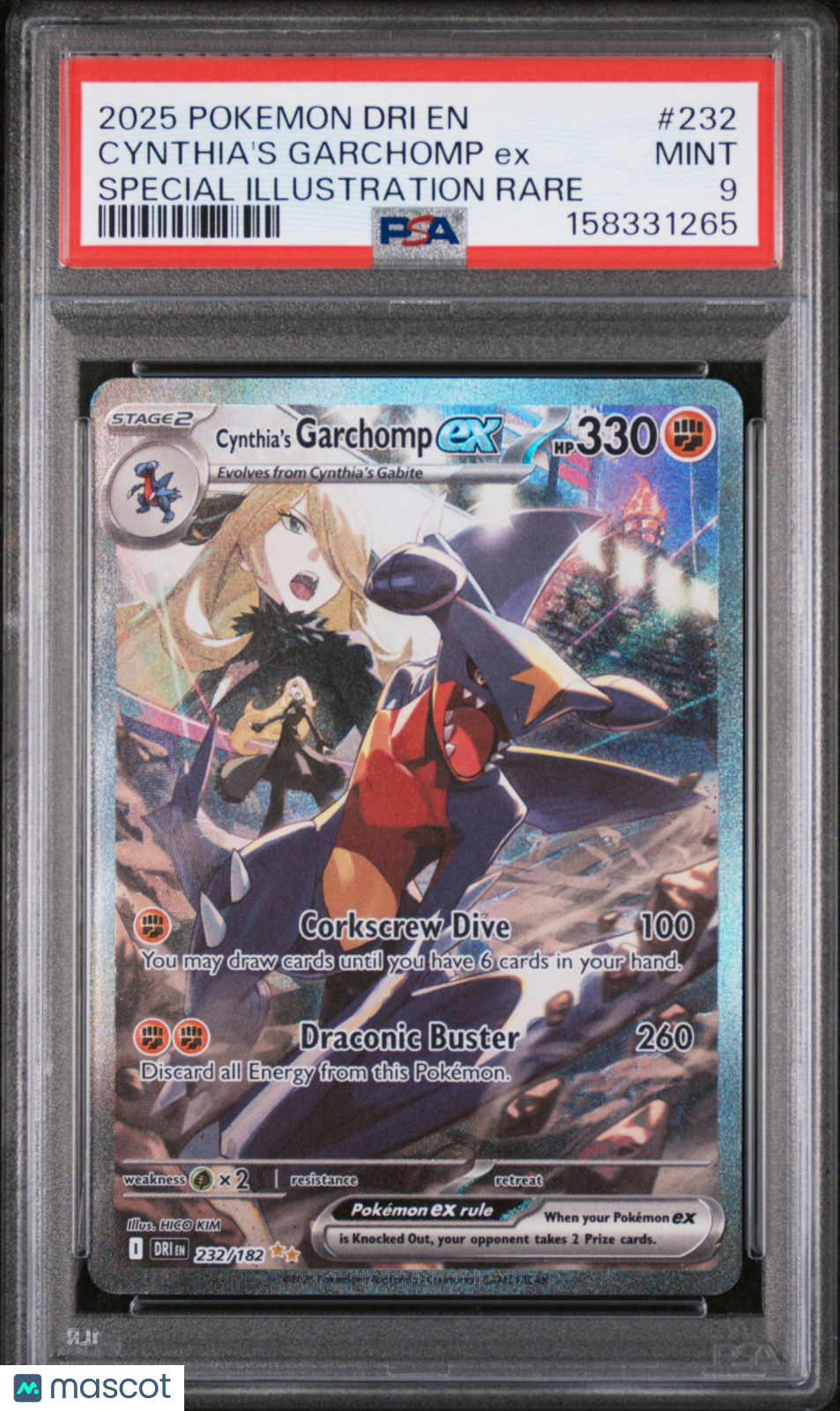 2025 Destined Rivals Cynthia's Garchomp EX SIR PSA 9 #232