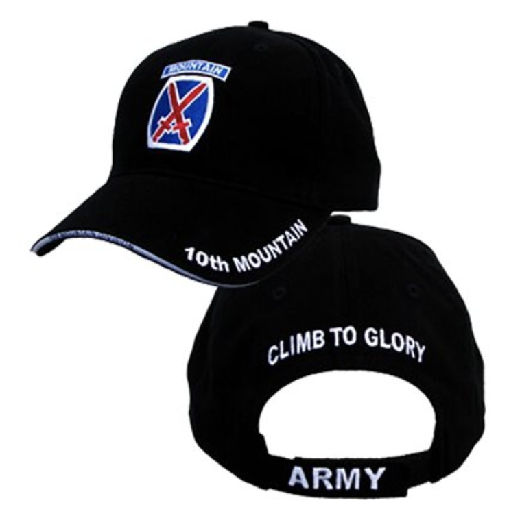 10th Mountain Division Logo Hat Black