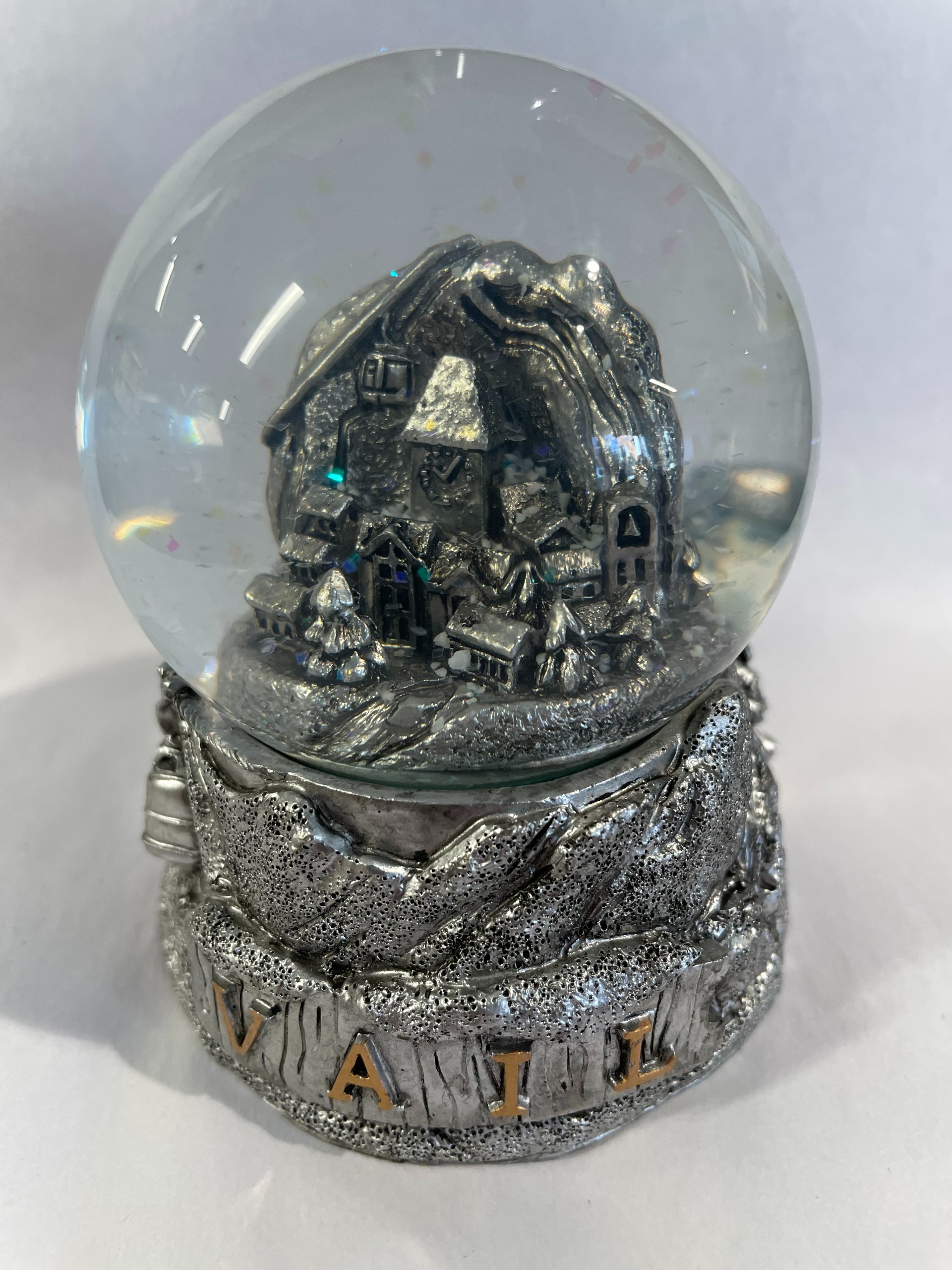 Vail Village Snowglobe: White or Silver