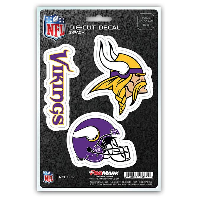 Minnesota Vikings Die Cut Team Decals 3pk