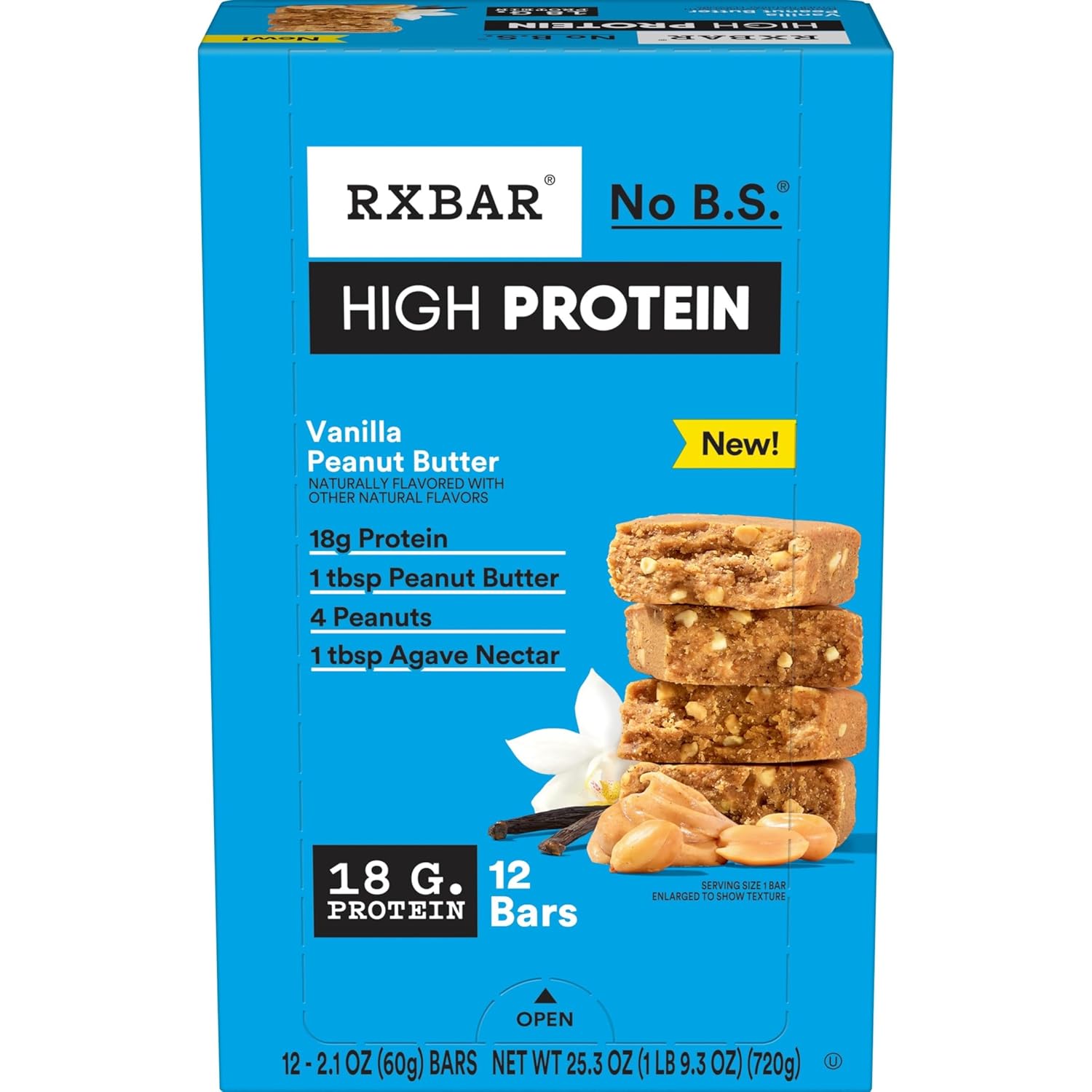 RX Bar HIGH Protein Bar Vanilla Peanut Butter 2.1 oz 12 ct