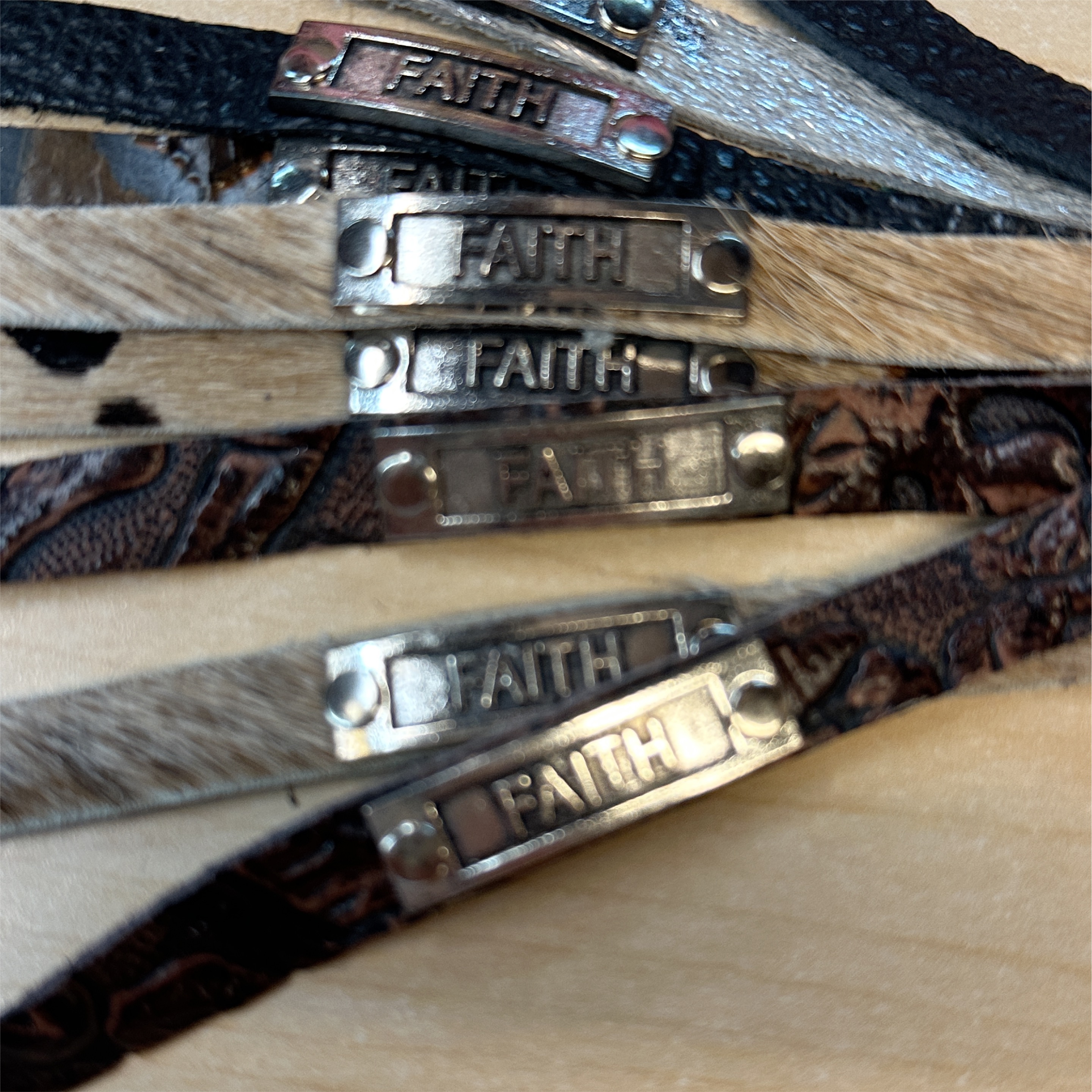 .5" Leather Bracelet FAITH