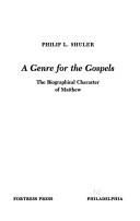 Cover of Genre for the Gospels: The Biographical Character of Matthew