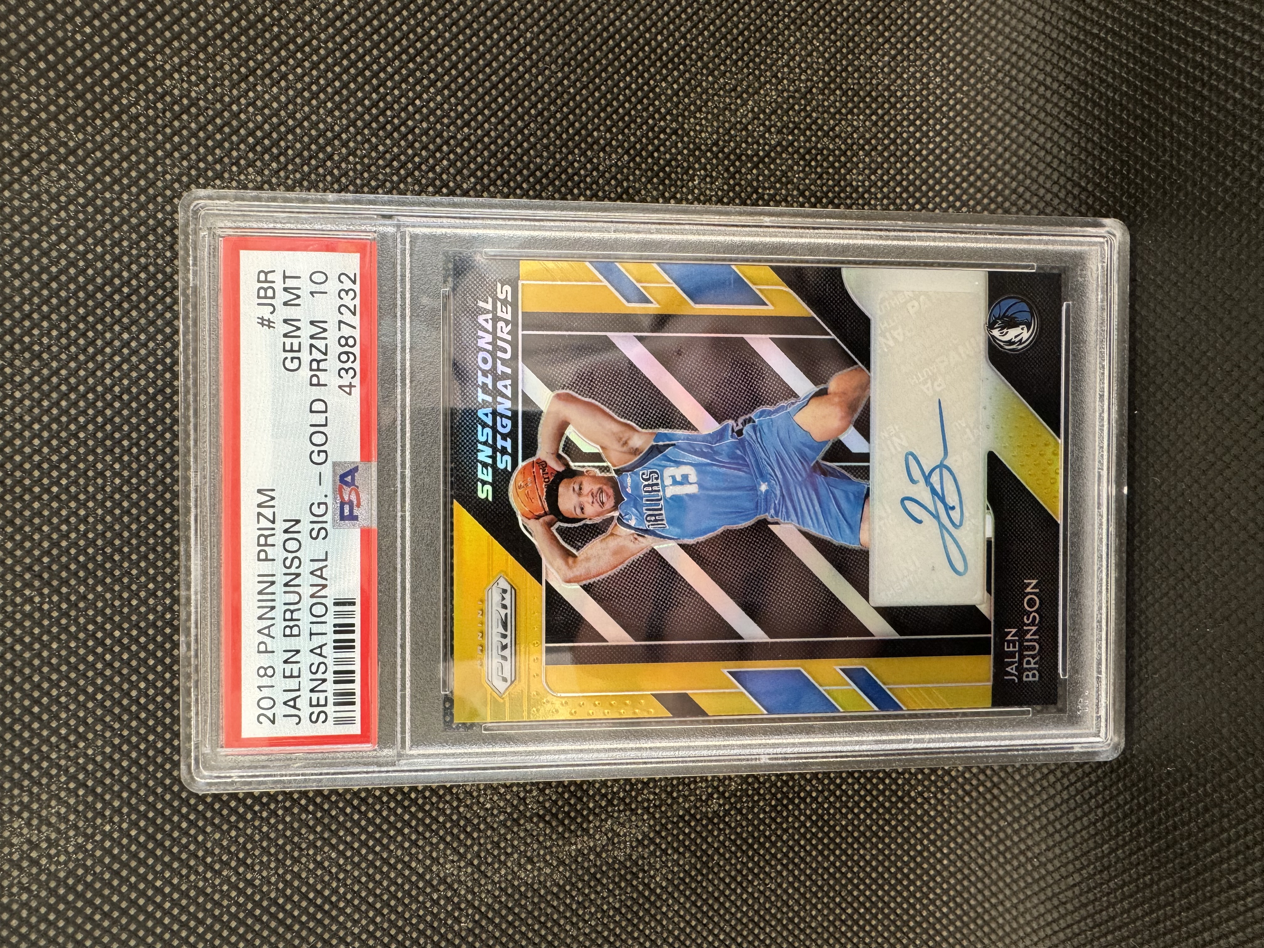 2018-19 Prizm Jalen Brunson sensational signatures gold auto /10 PSA 10