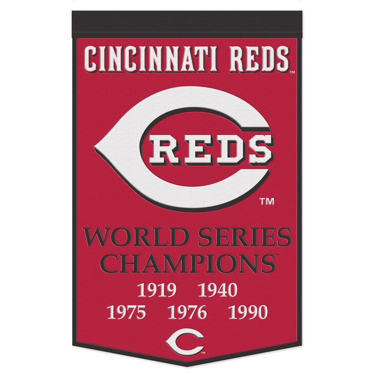 Cincinnati Reds Wool Dynasty Championship Banner 24x38"