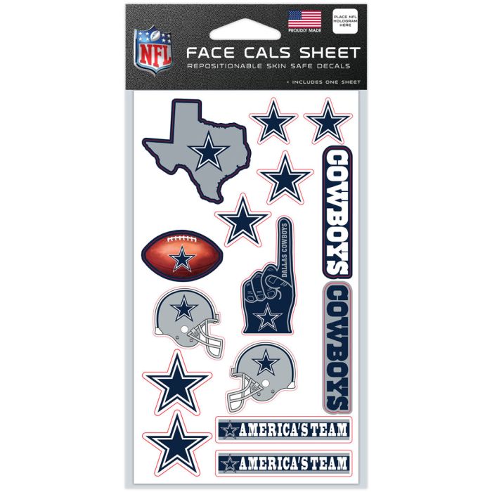 Dallas Cowboys Face Cals Sheet