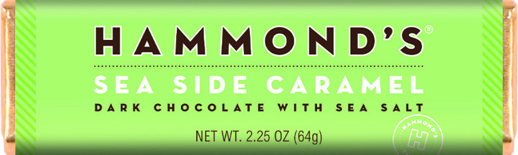 Hammond's Sea Side Caramel Dark Chocolate Bar 2.25 oz 12 ct