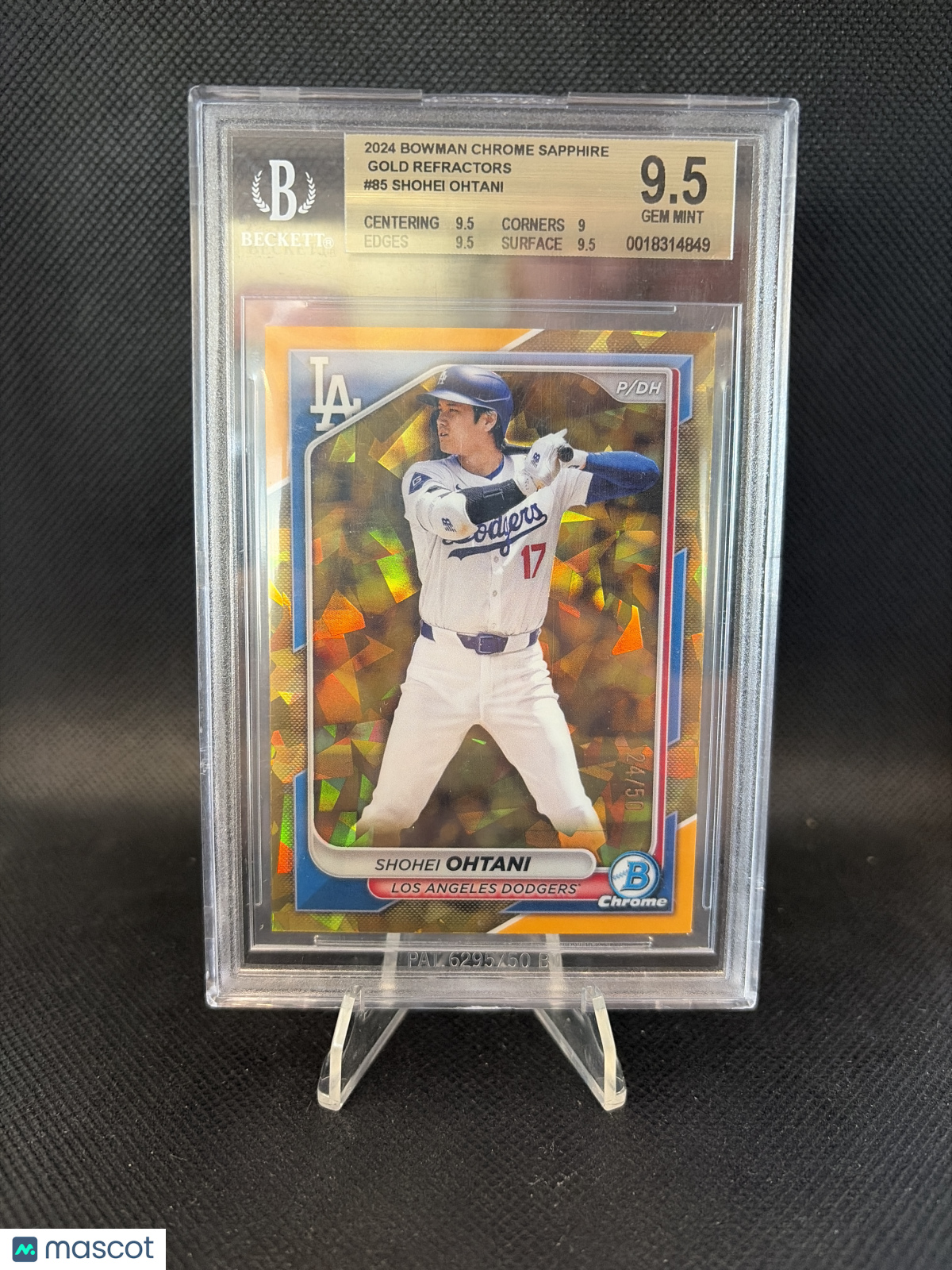 2024 Bowman Chrome Sapphire Gold Refractors Shohei Ohtani /50 BGS 9.5