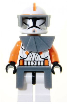 Sw0196 Clone Trooper Commander Cody, 212th Attack Battalion (Phase 1) - Dark Bluish Gray Visor, Pauldron, and Kama, Large Eyes