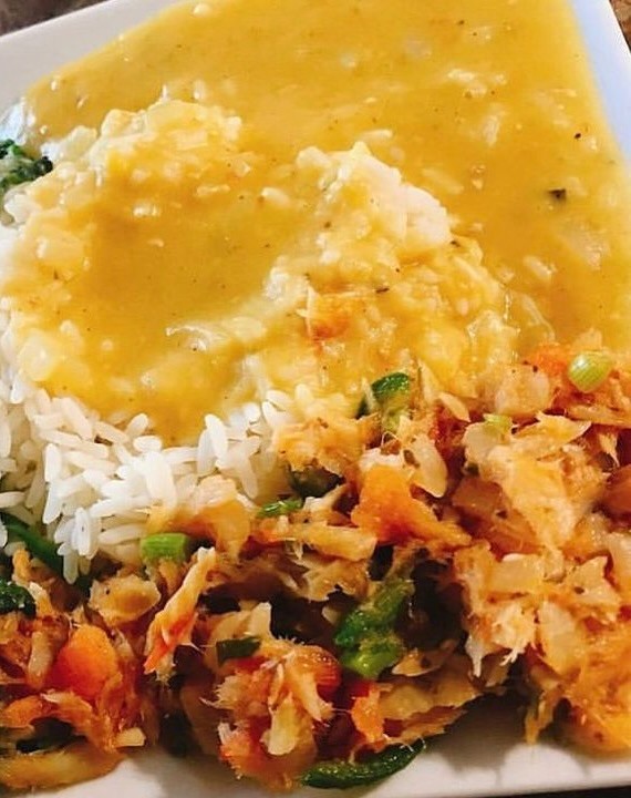 Rice, Dhal and Salt Fish