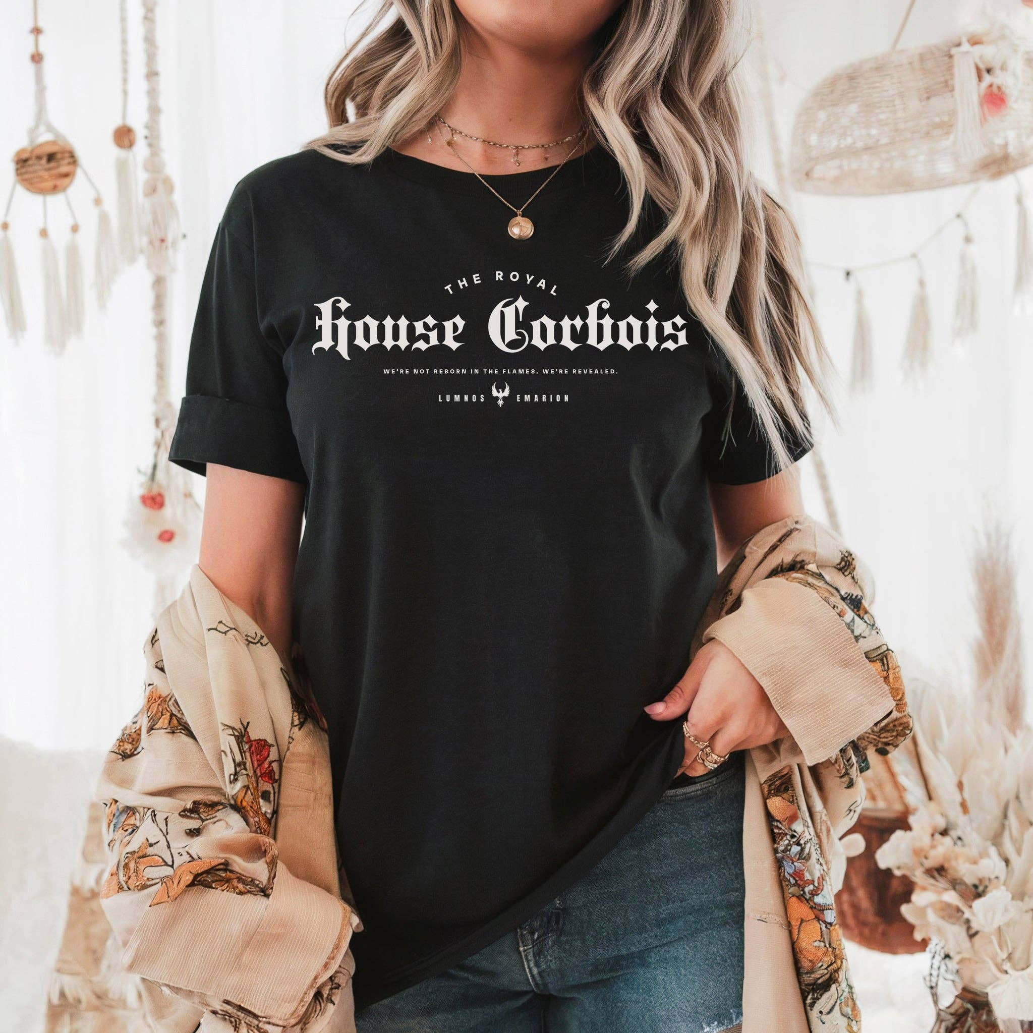 L House Corbois T-Shirt | The Kindred's Curse Saga: Black, L