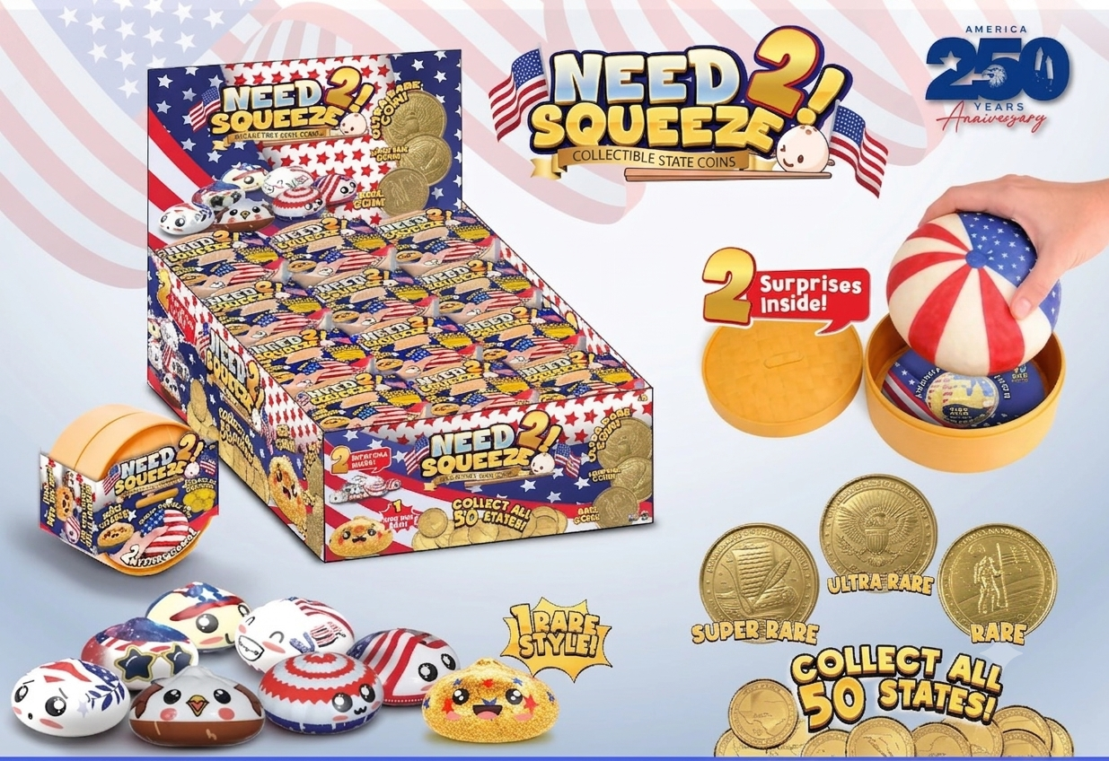 Bao Bun USA Edition Squeeze Toy Dumplings 24ct Display