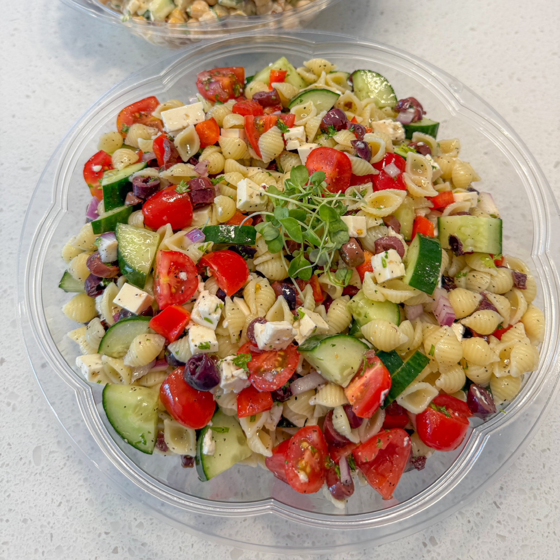 Greek pasta salad bowl