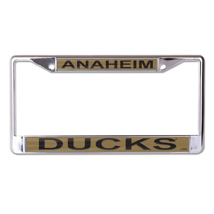 Anaheim Ducks Gold Laser Chrome License Plate Frame