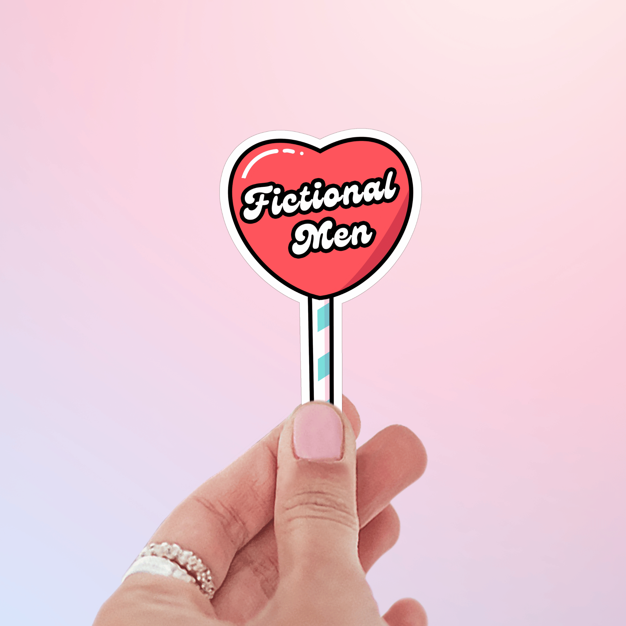 Sucker for Fictional Men Lollipop Sticker