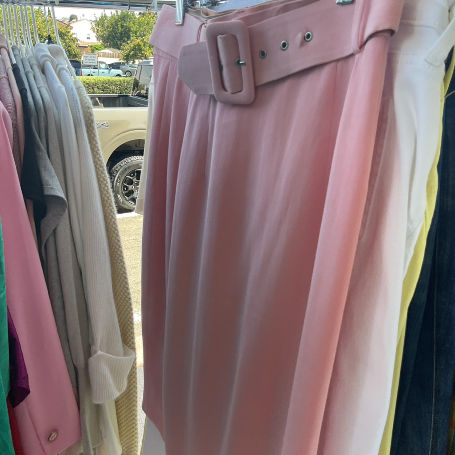 Pink Belted Skirt