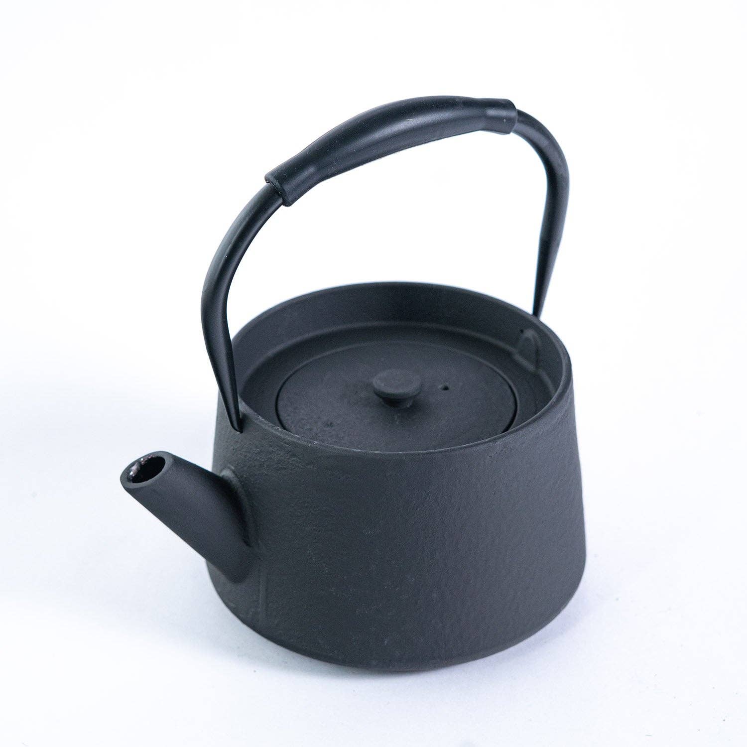 Modern Straight Edge Design Black 33oz Cast Iron Tea Pot (1/8)