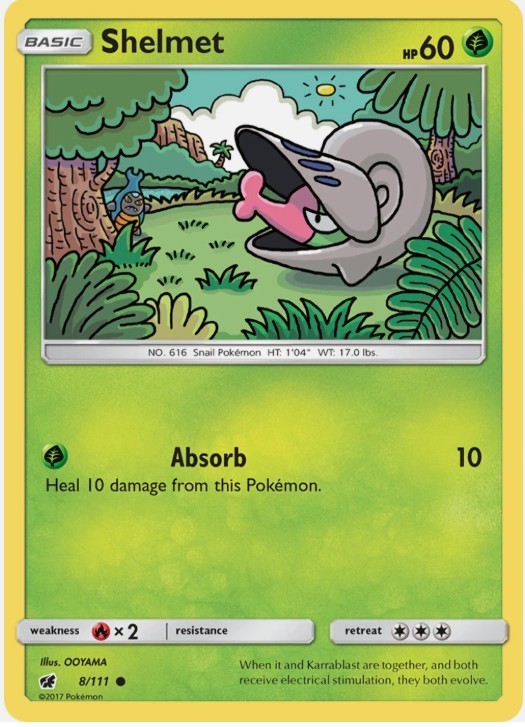 Sun & Moon Crimson Invasion: Shelmet Reverse Holo-8/111 of the Set
