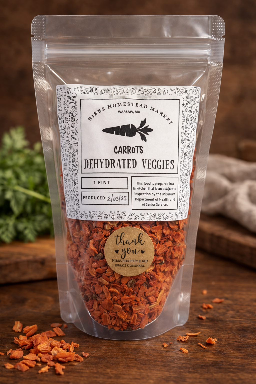 Photo of Dehydrated Carrots