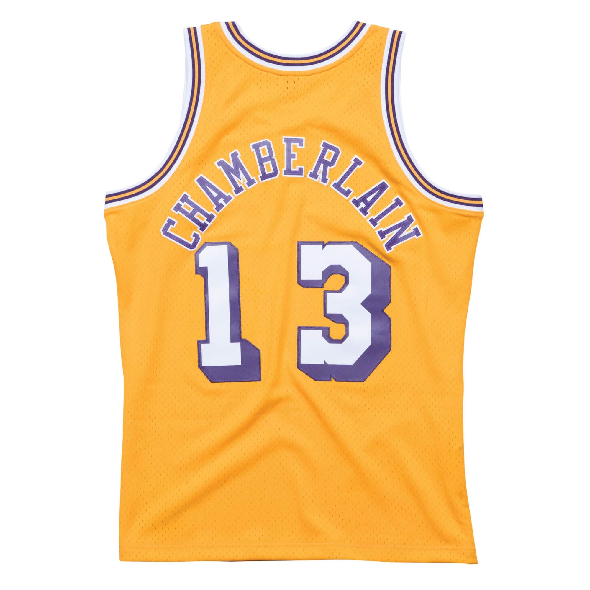 Los Angeles Lakers Wilt Chamberlain 1971-72 Gold Mitchell and Ness Swingman Jersey