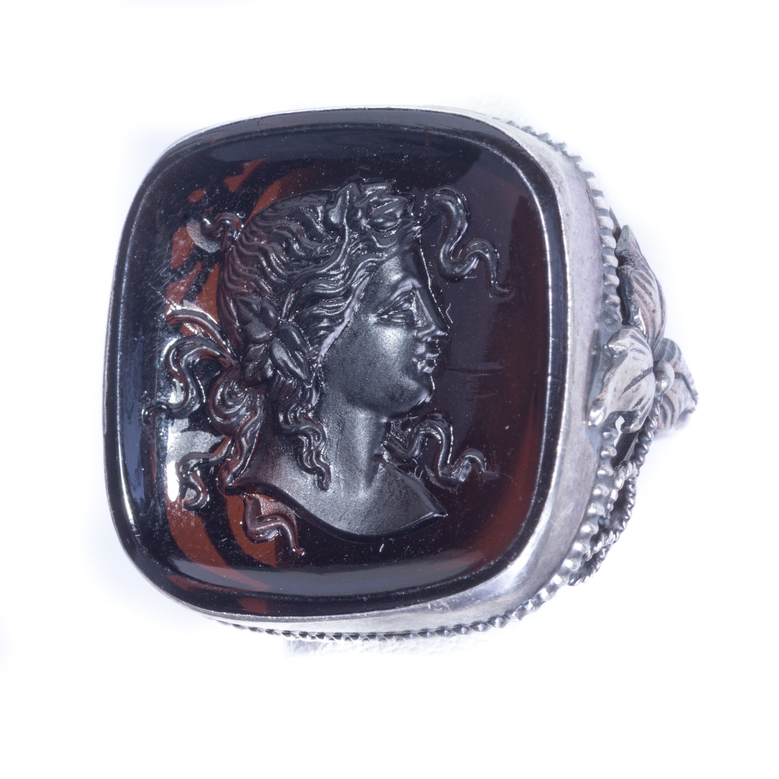 Antique Amber Intaglio Ring