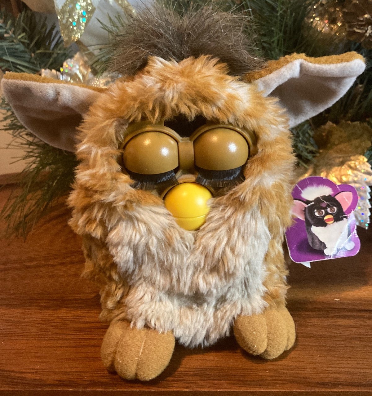 Vintage 1998 FURBY Brown Tan Giraffe Pattern GREEN Eyes 70-800 NOT WORKING